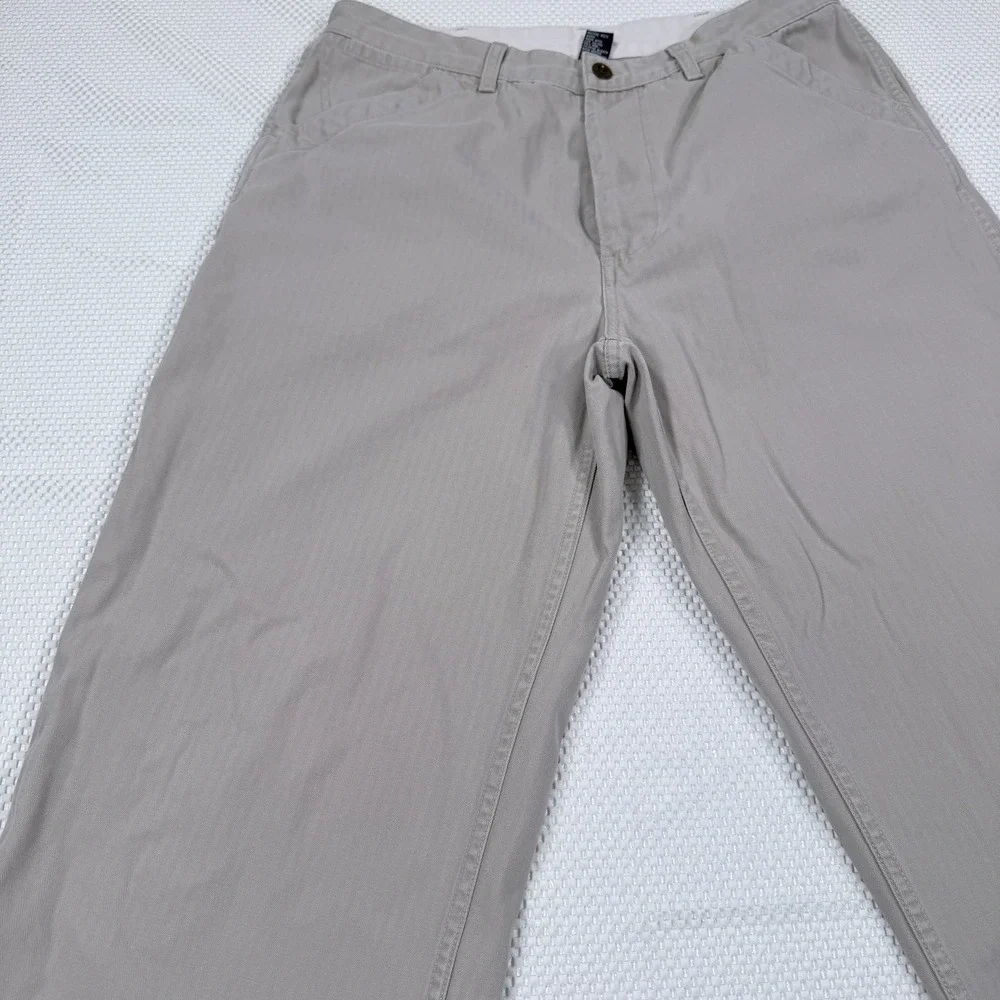 Polo Ralph Lauren Sport Workwear Mens 34x32 Herringbone Pants Khaki Vintage
